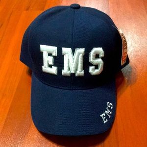 Unisex EMS Navy blue cap/Hat with Velcro closure.
